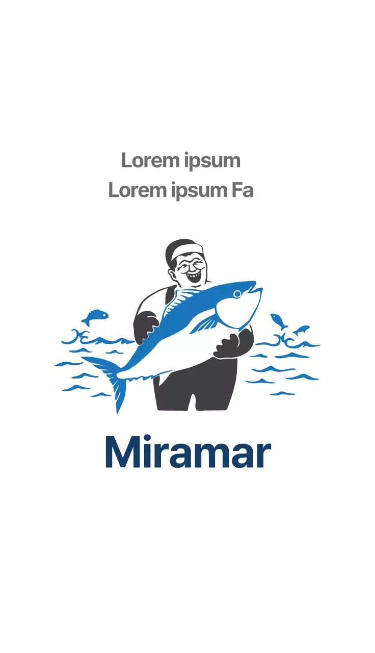 Azul Ilustração Neat Fisheries