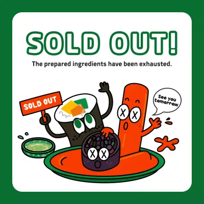 Green Comic Sushi Notice Instagram Post