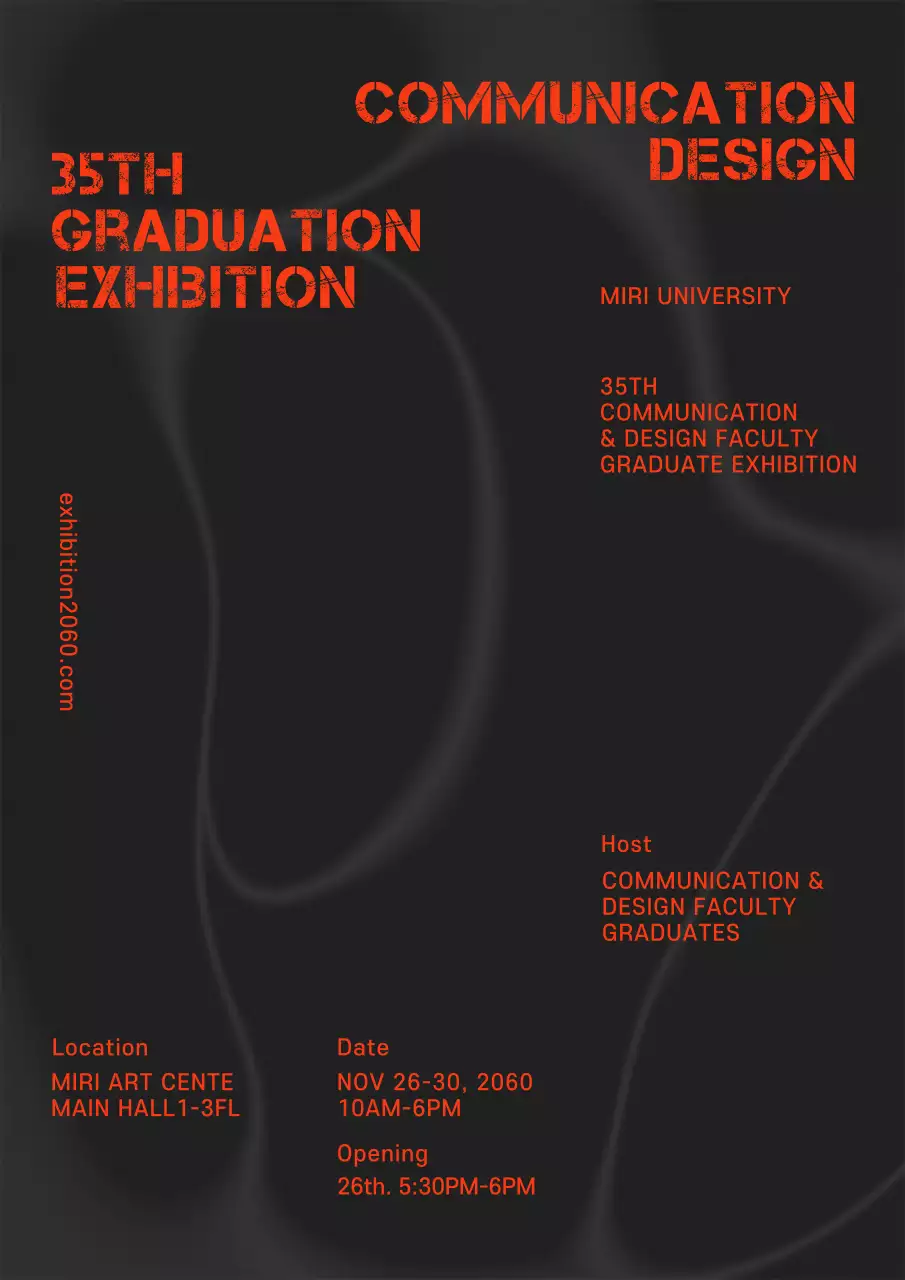A simple graduation exhibition with a black marble background