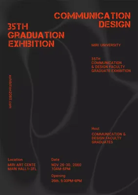 A simple graduation exhibition with a black marble background