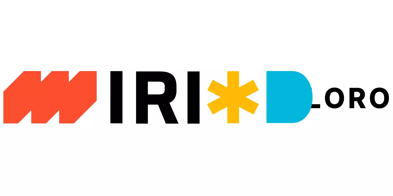 Un logo con un mix di forme semplici e alfabeti in vari colori e in nero.