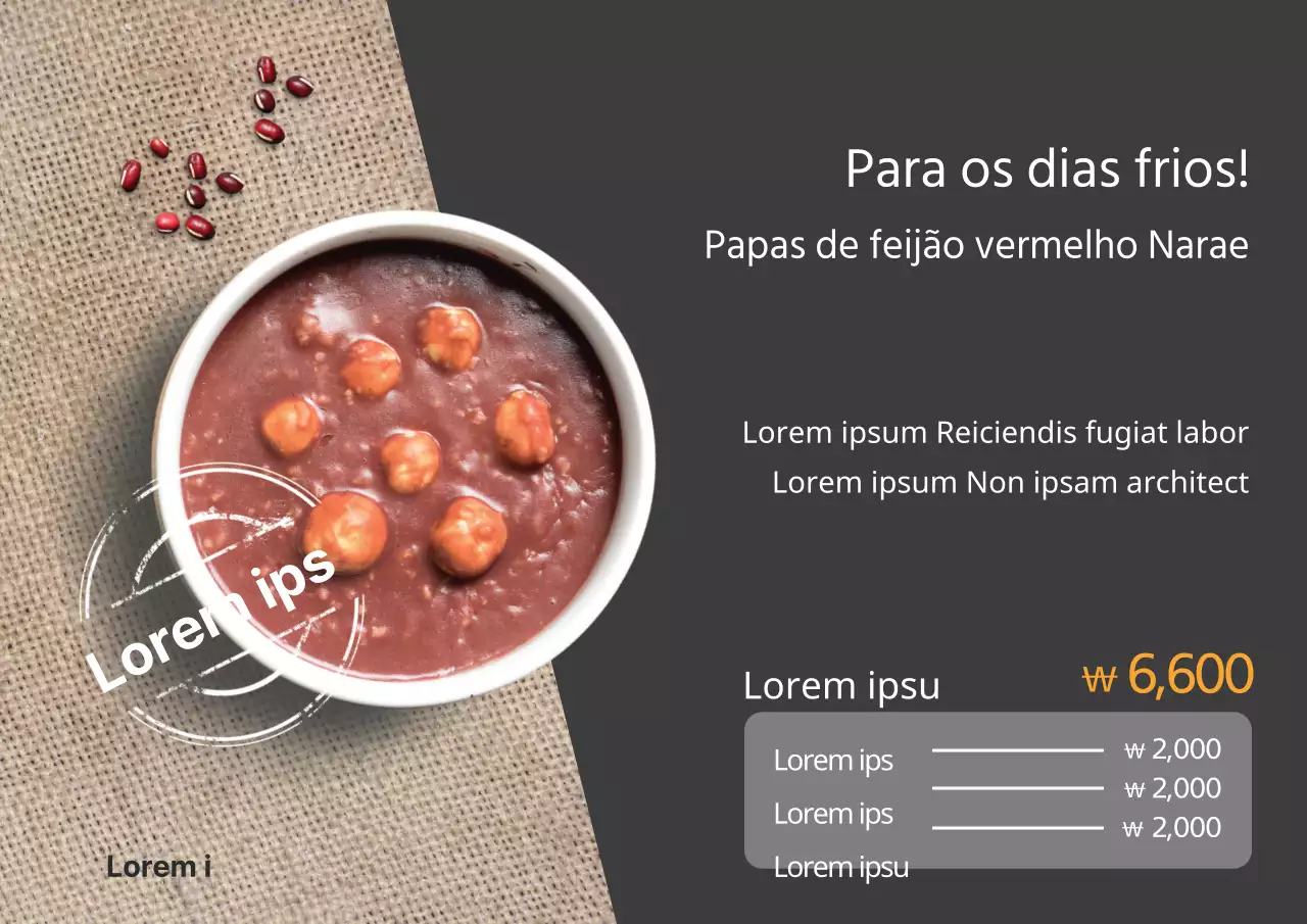 Mingau de feijão vermelho de inverno Evento aberto
