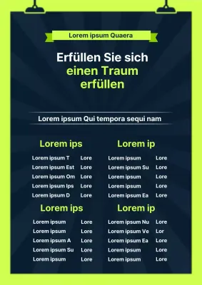 Einfacher Unternehmensflyer für die Vorauswahl in Grün und Schwarz