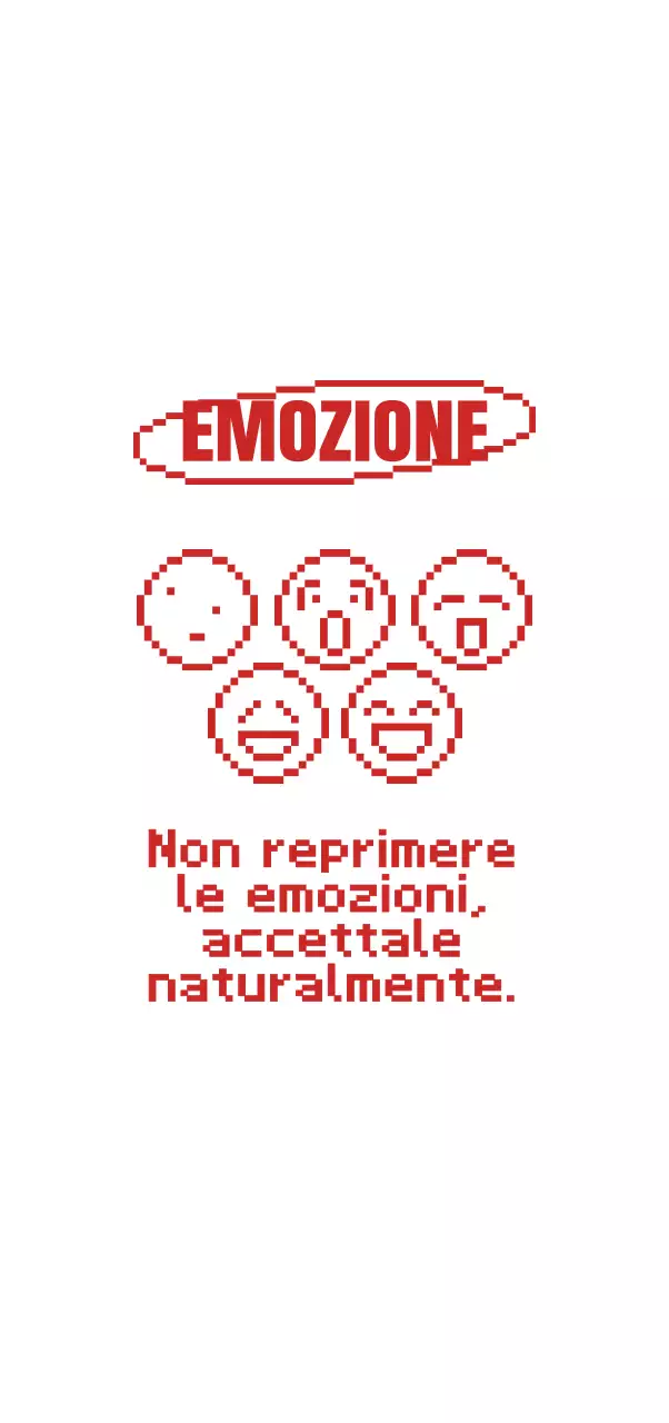 Disegnato con simpatiche illustrazioni di puntini e uno sfondo rosso