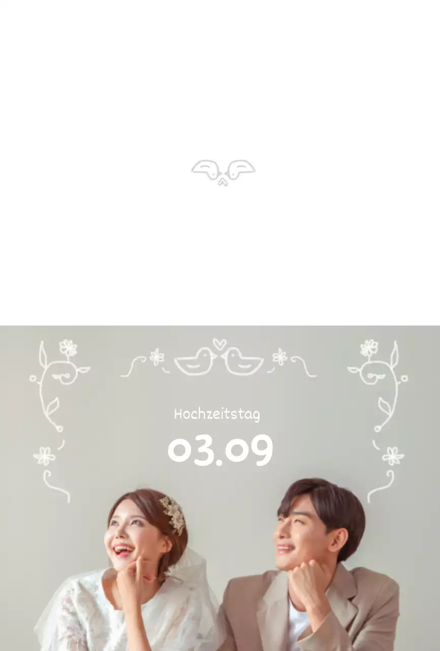 Niedliche Hochzeitseinladungen mit Strichzeichnungen