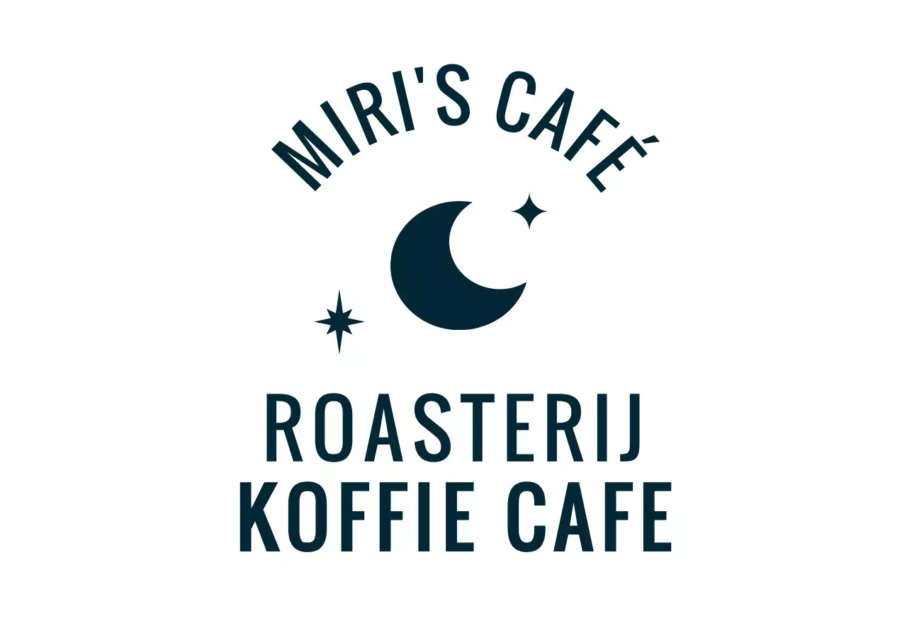 Wit, strak café-logo