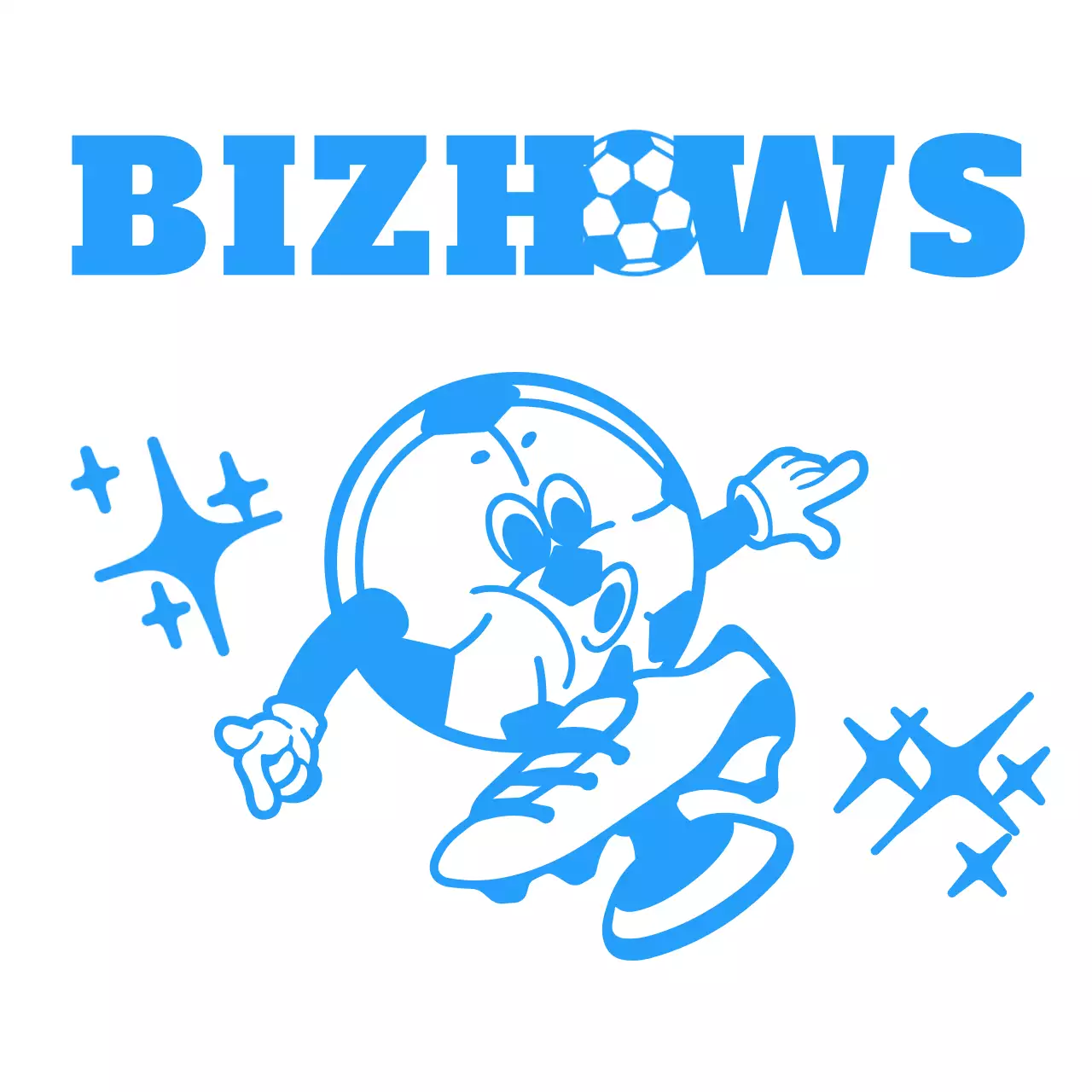 Kaos konsep akademi sepak bola anak-anak dengan ilustrasi sepak bola berwarna biru