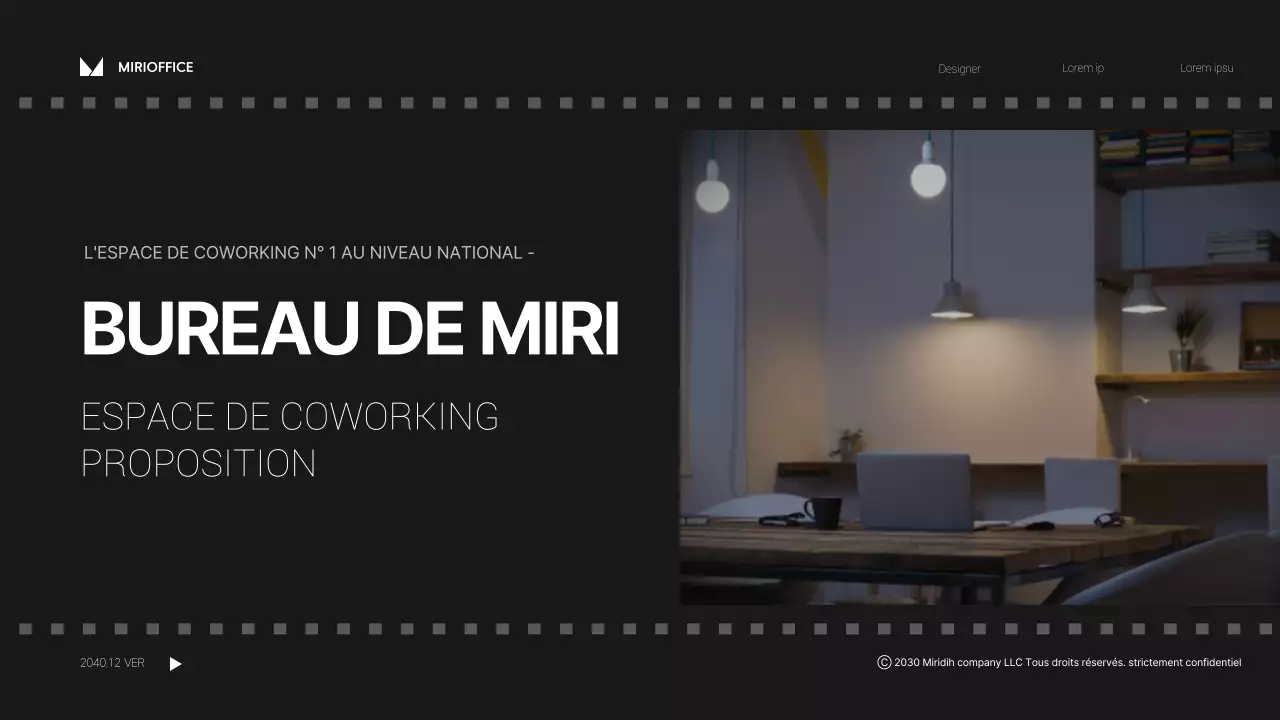 Concept de film simple et monotone proposition de bureau partagé