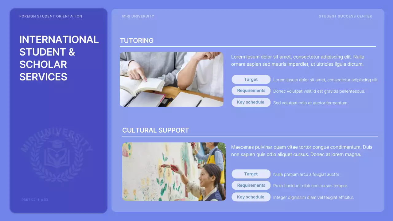 International Student Orientation in Mauve and Vibrant