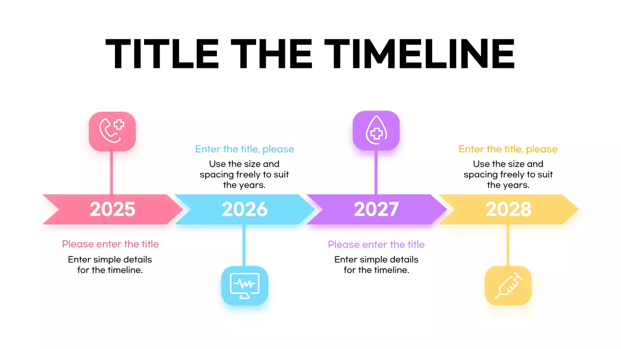 A simple timeline in white