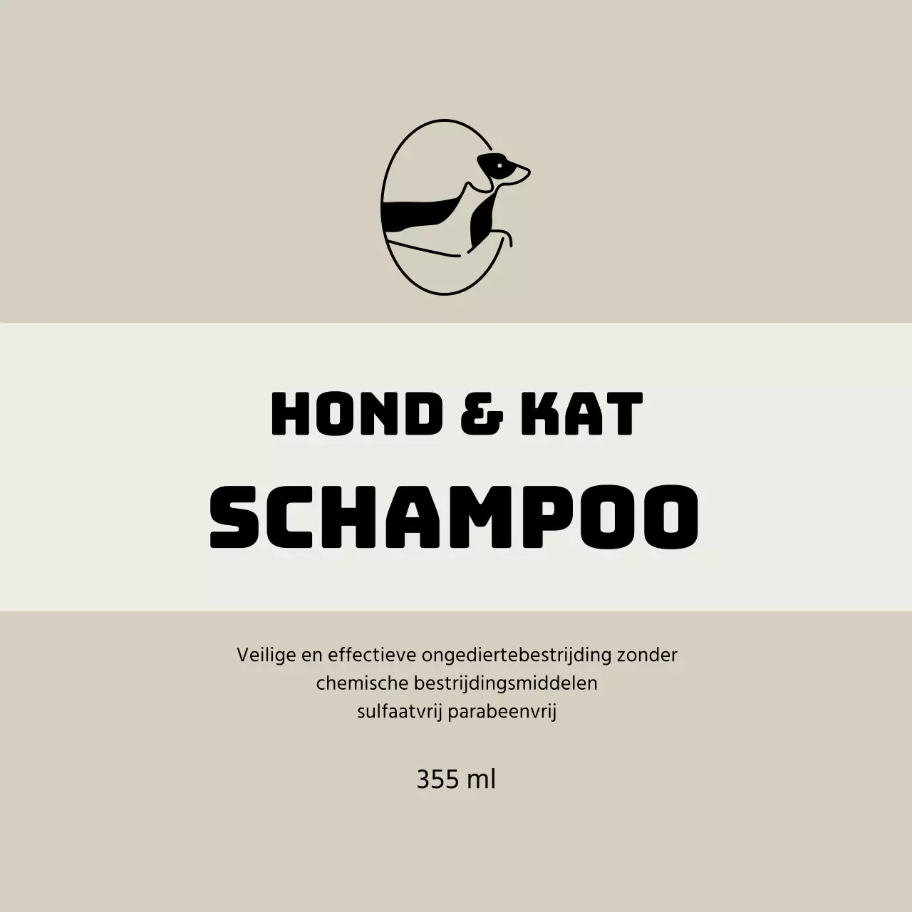 Beige logo net dierenlabel