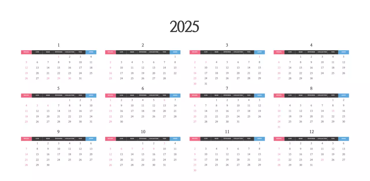Calendrier avec des images édifiantes de l'église