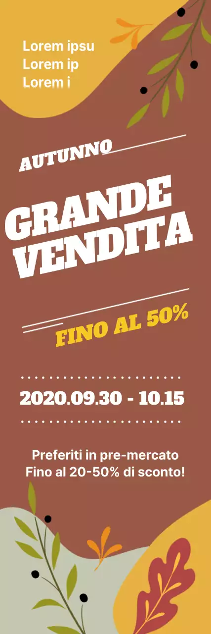 Marrone Foglie Cadute Illustrazione Autunno Grande Vendita