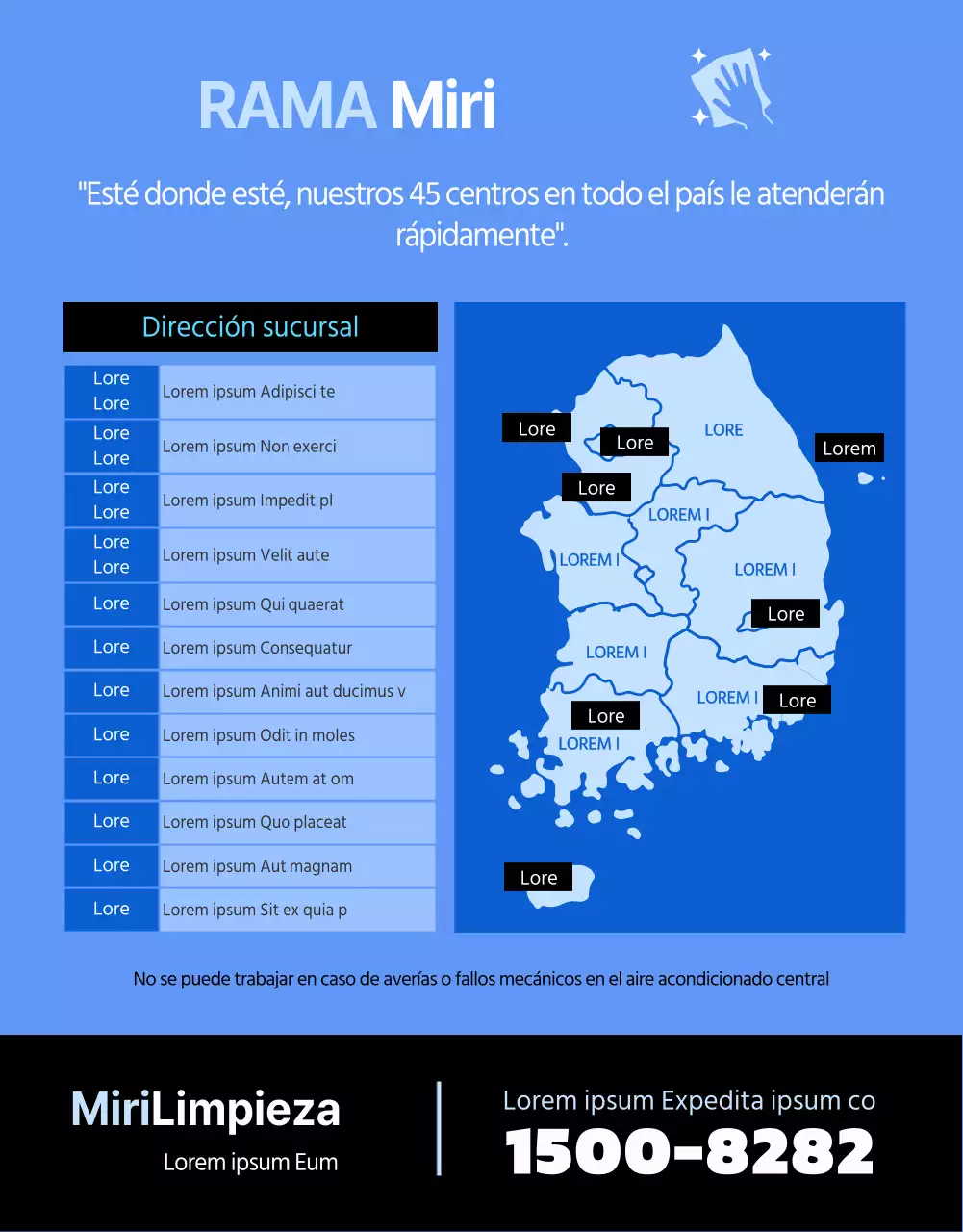 Aire acondicionado limpio y fresco en blanco y azul