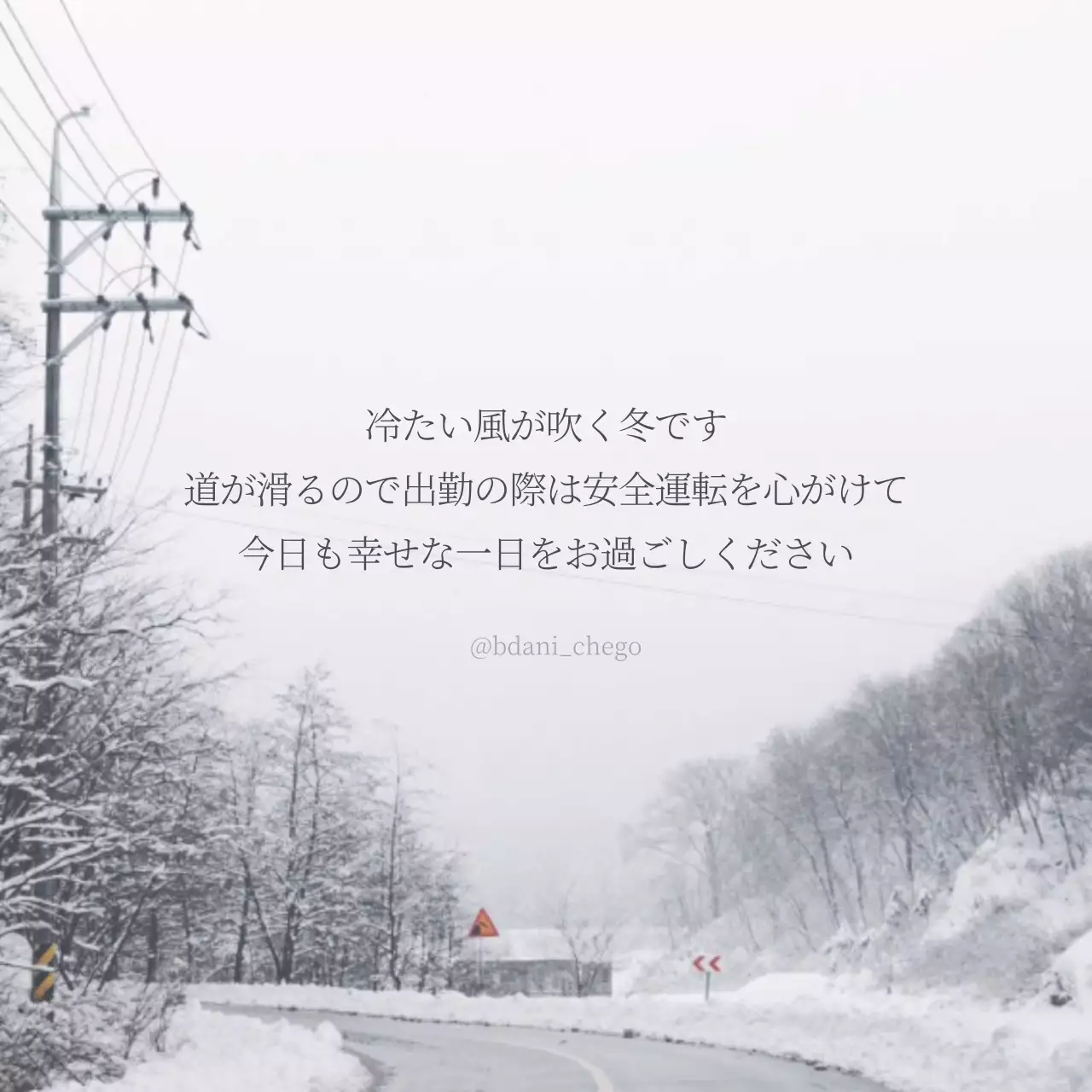 ピンク シンプル 冬 はがき Instagram投稿