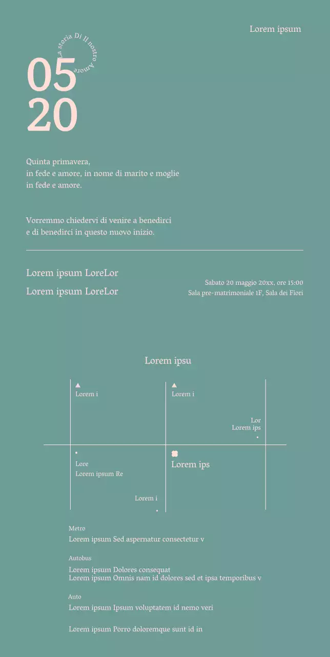 Partecipazioni di nozze semplici in colori pastello