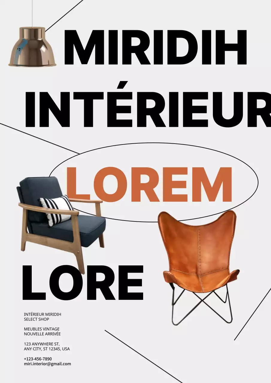 Affiche intérieure en gris clair