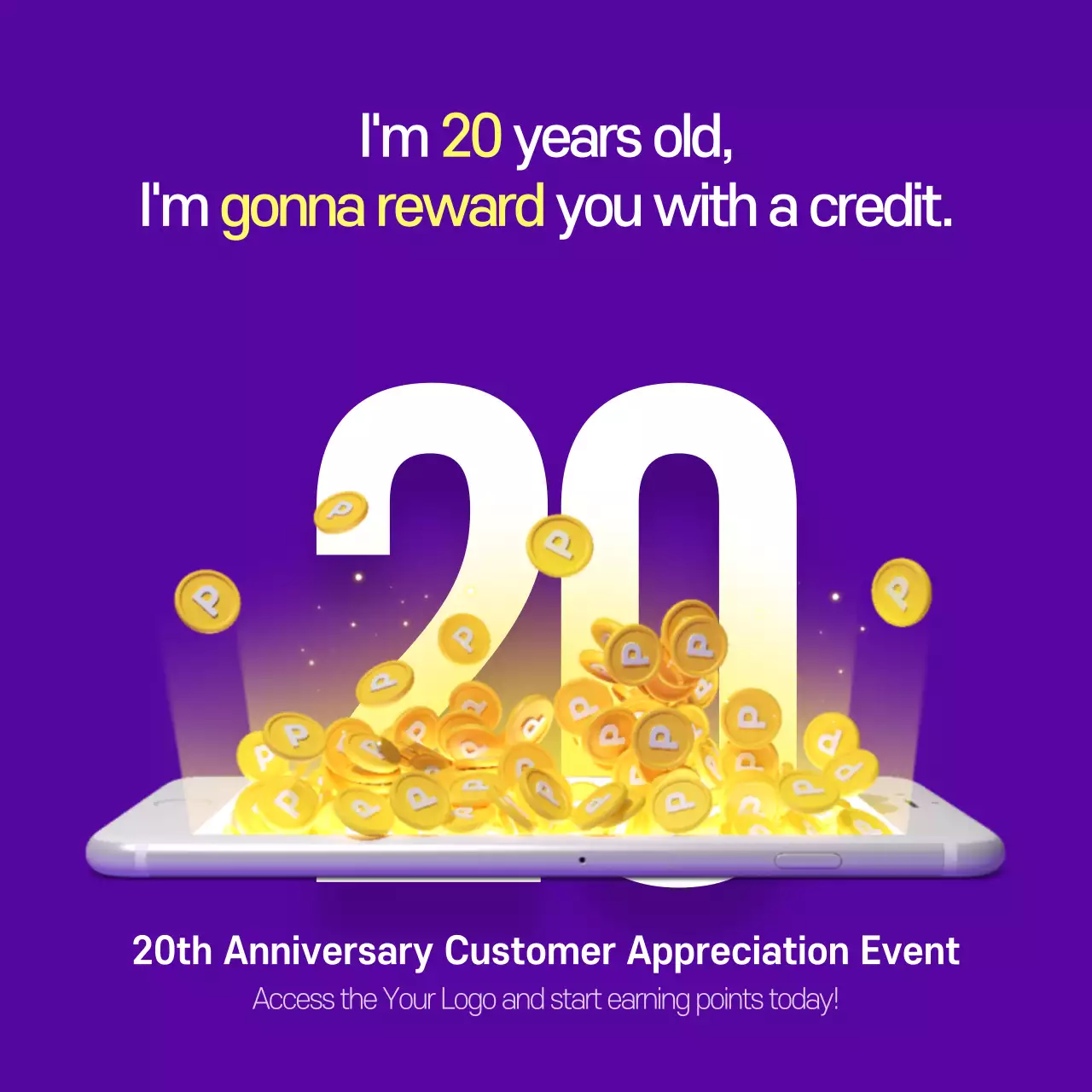 Purple Modern Anniversary Promotion Instagram Post