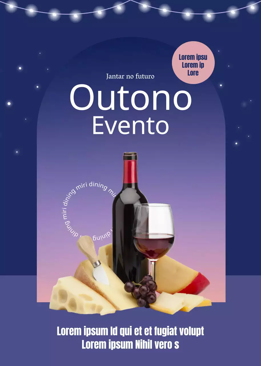 Sala privada de jantar romântico com vinho