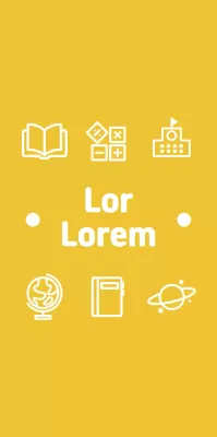 Simple primary school concept with cute yellow and white pictograms