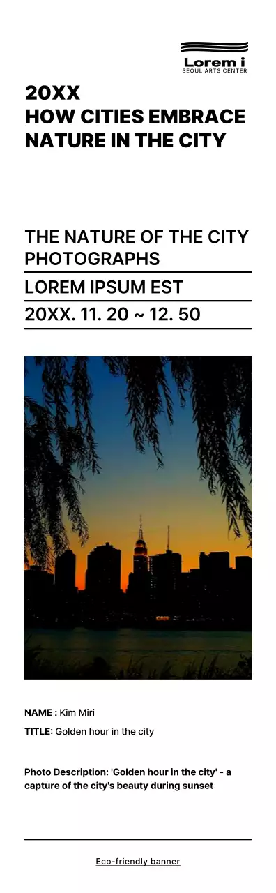 Estilo de apresentação de texto simples e a preto Guia informativo da exposição fotográfica