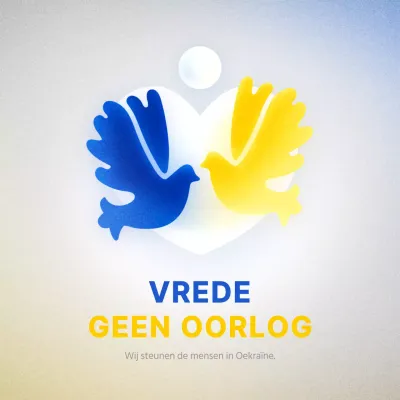 Illustratie concept vredeswensen in blauw en geel