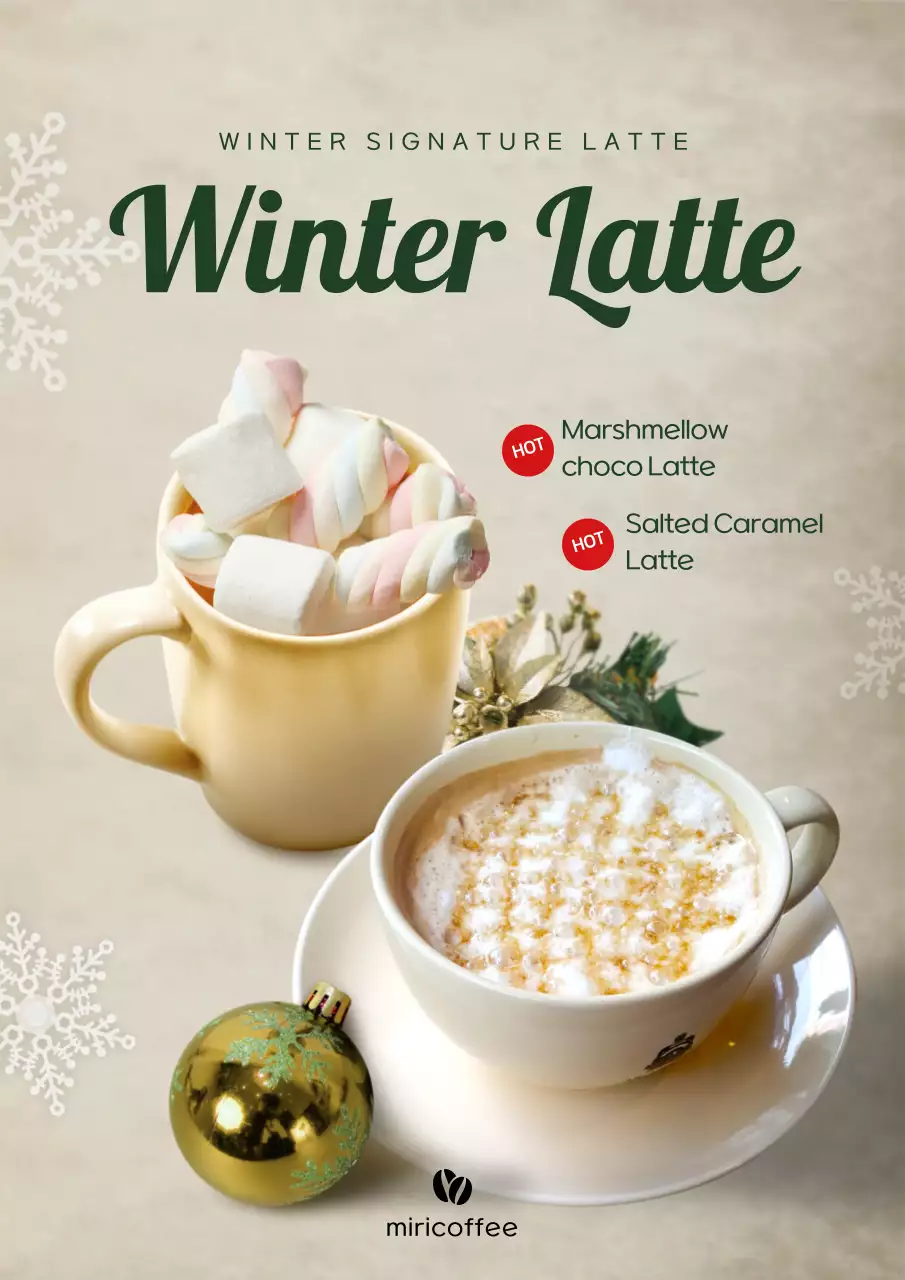 Beige Vintage Latte Promotion Poster