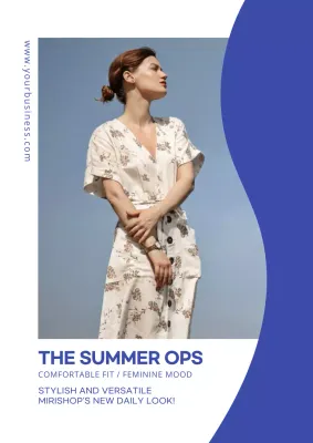 Blue Modern Fashion Promotion Poster