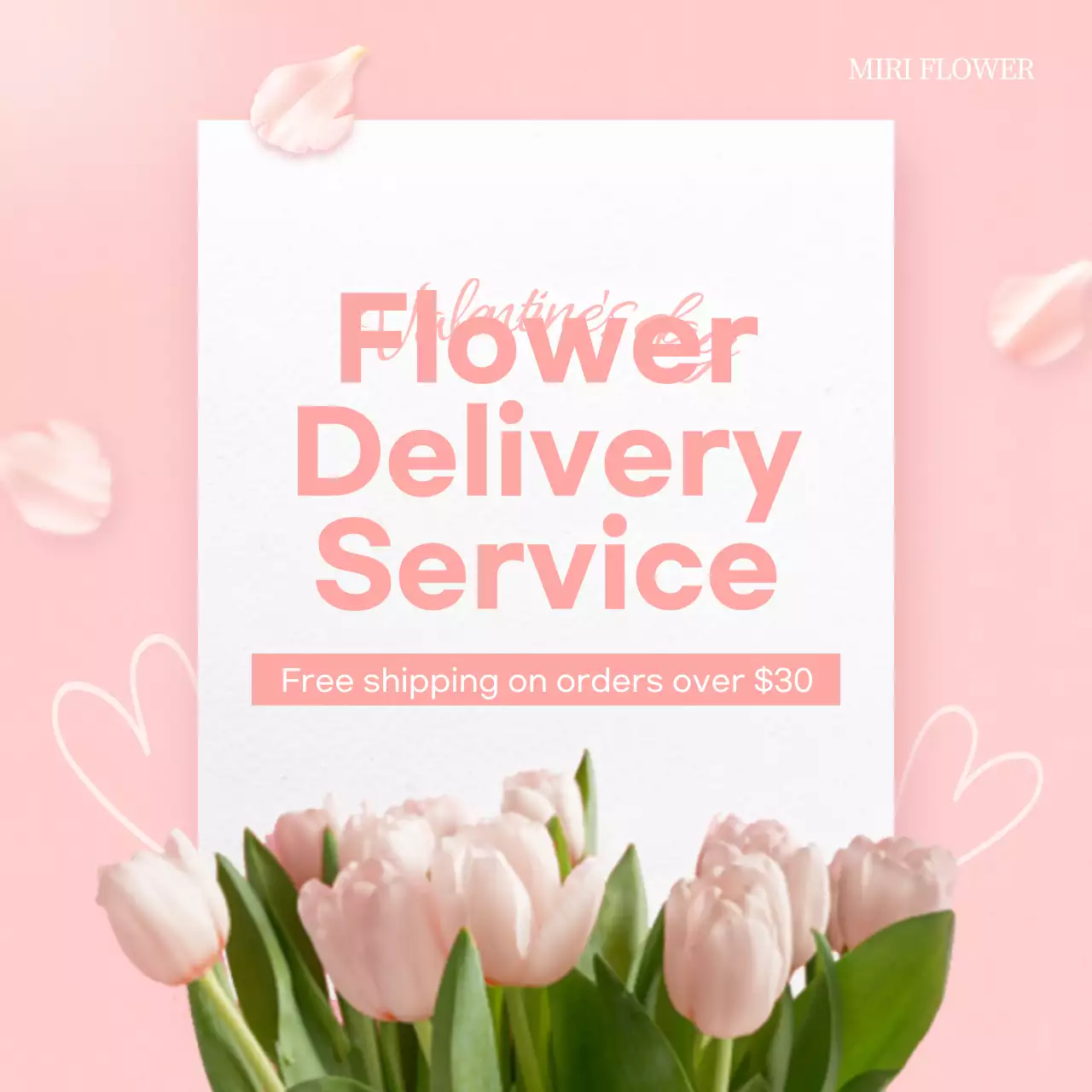 Pink Elegant Flower Promotion Social Media Post