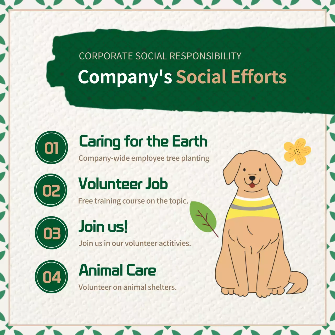 Green Modern Csr Announcement Instagram Carousel