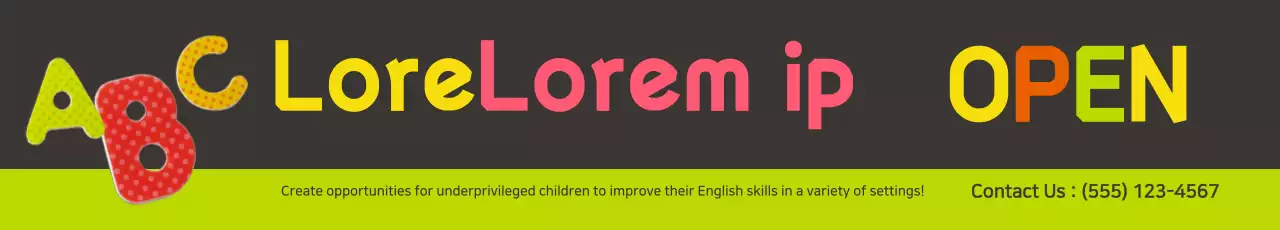 Banner de promoção educacional colorido e lúdico