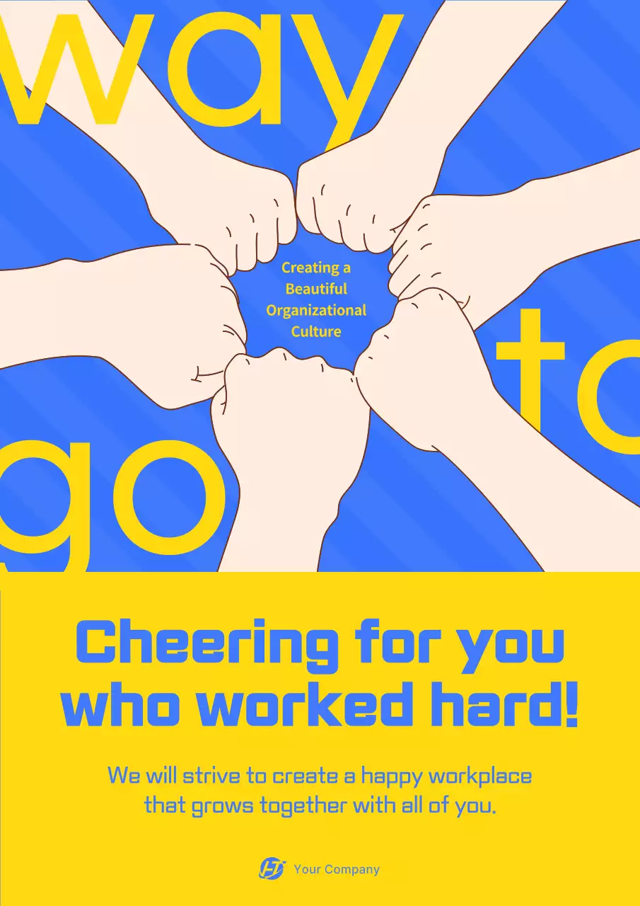 Blue Modern Teamwork Announcement Poster