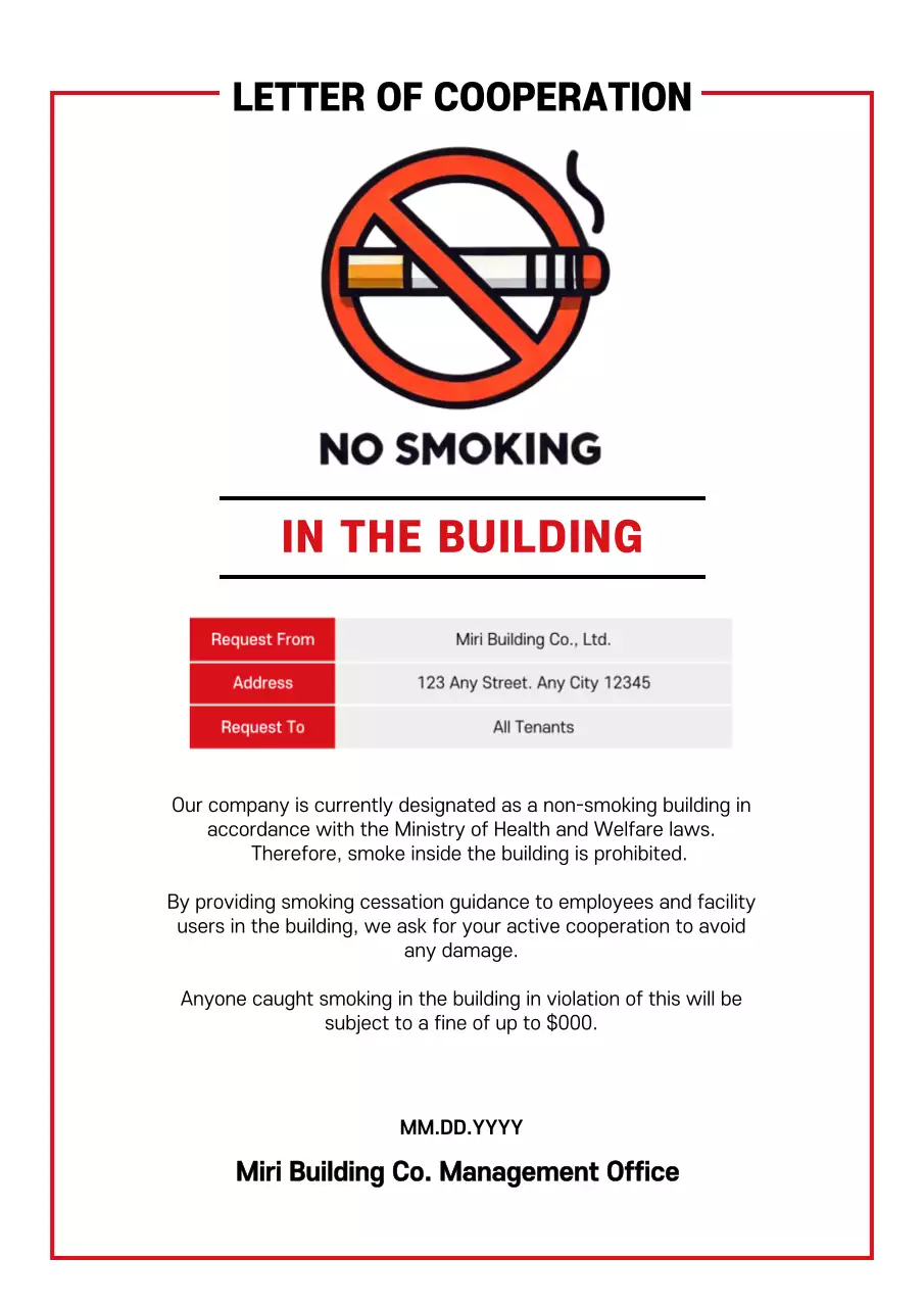 Red Clean Smoking Announcement
