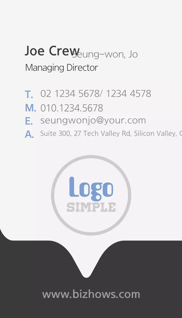 Kartu Nama Sederhana Abu-abu