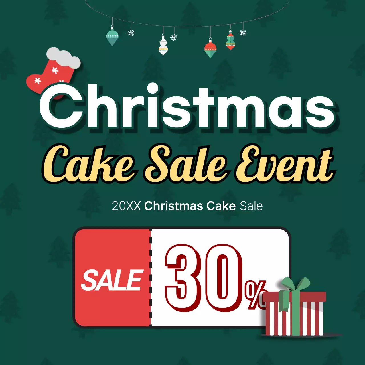 Green Traditional Christmas Promotion Instagram Post