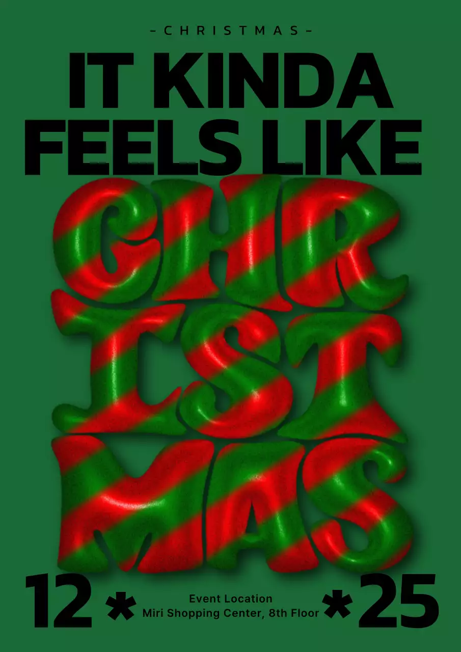 Green Retro Christmas Announcement Poster