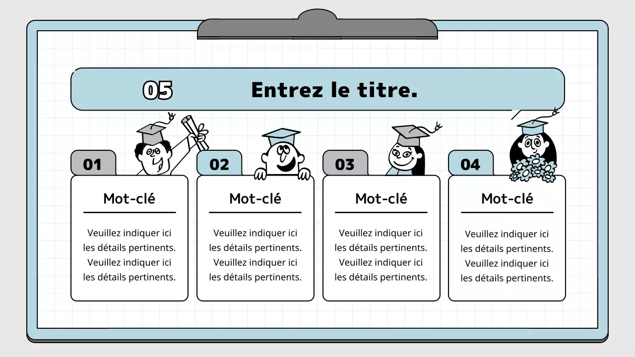 Bloc-notes bleu clair et blanc concept de présentation pédagogique