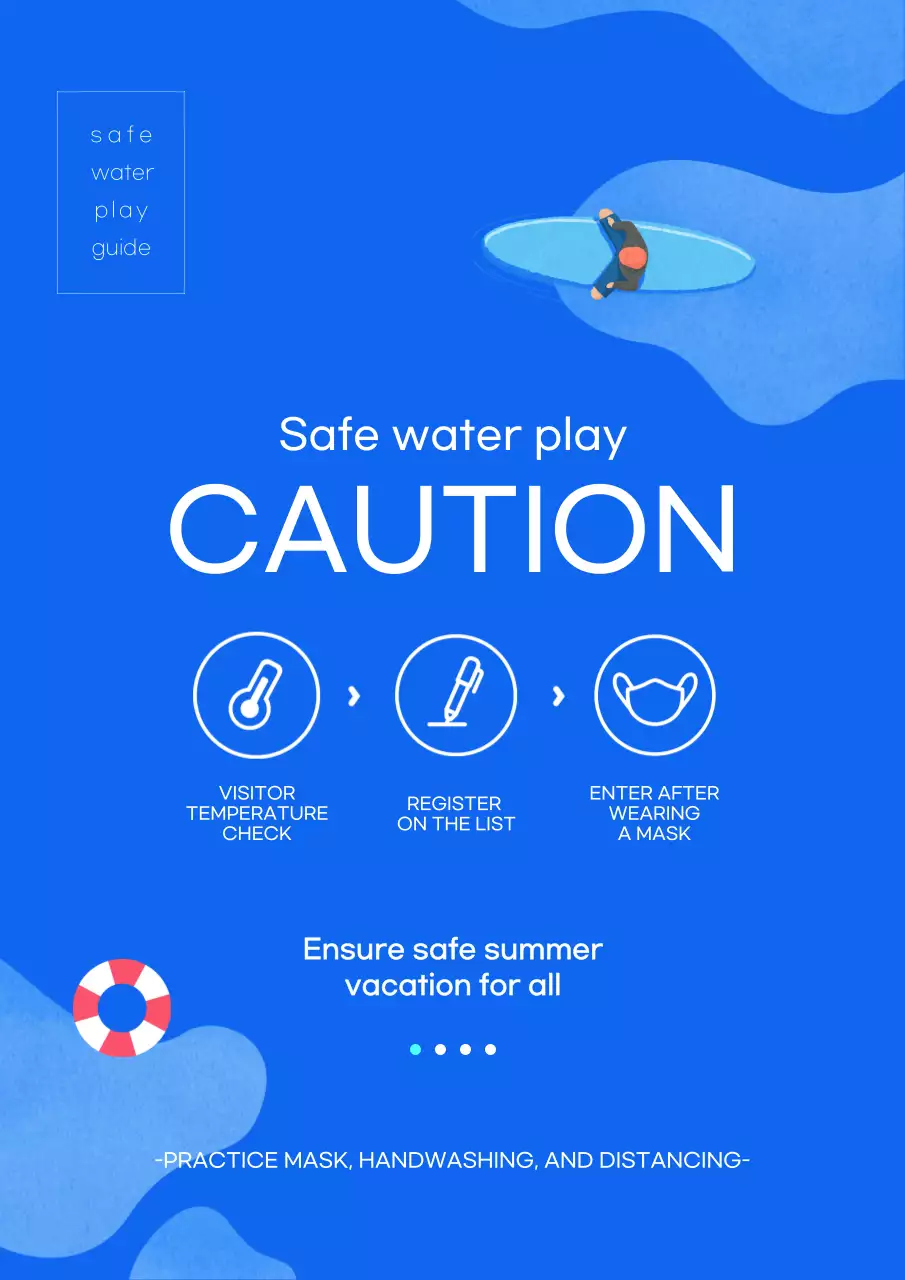 Blue Modern Safety Guide Poster