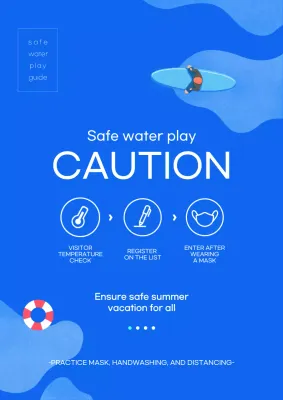 Blue Modern Safety Guide Poster
