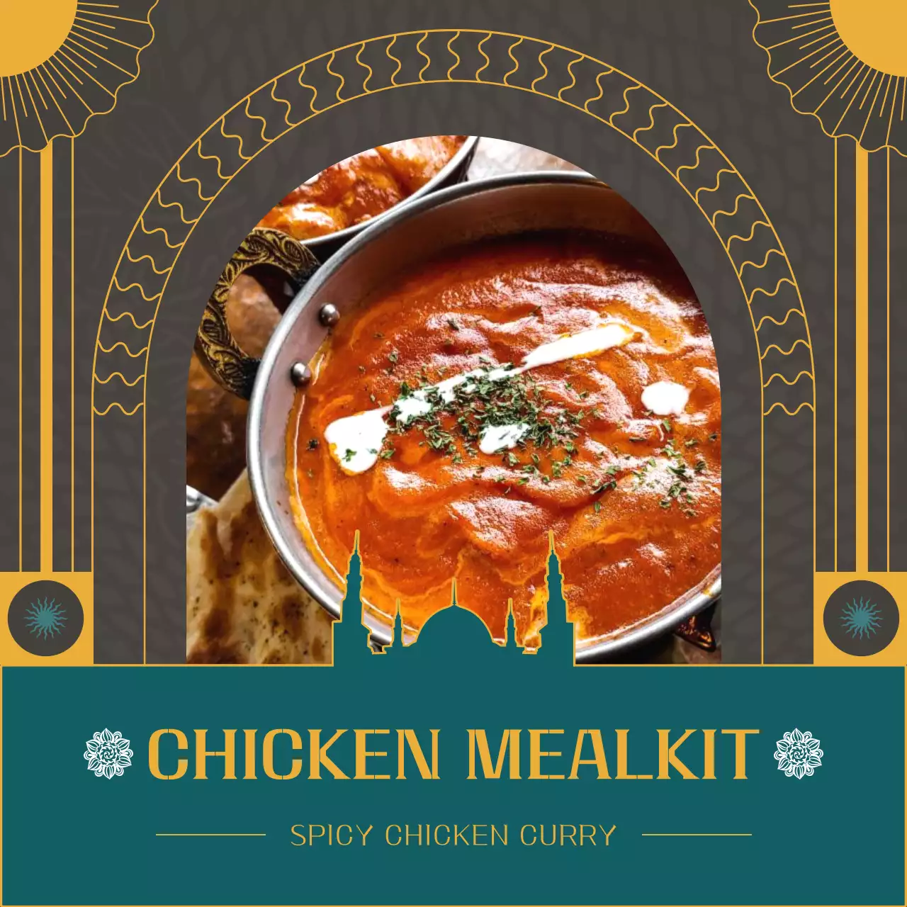 Grey Traditional Chicken Promotion Social Media Post