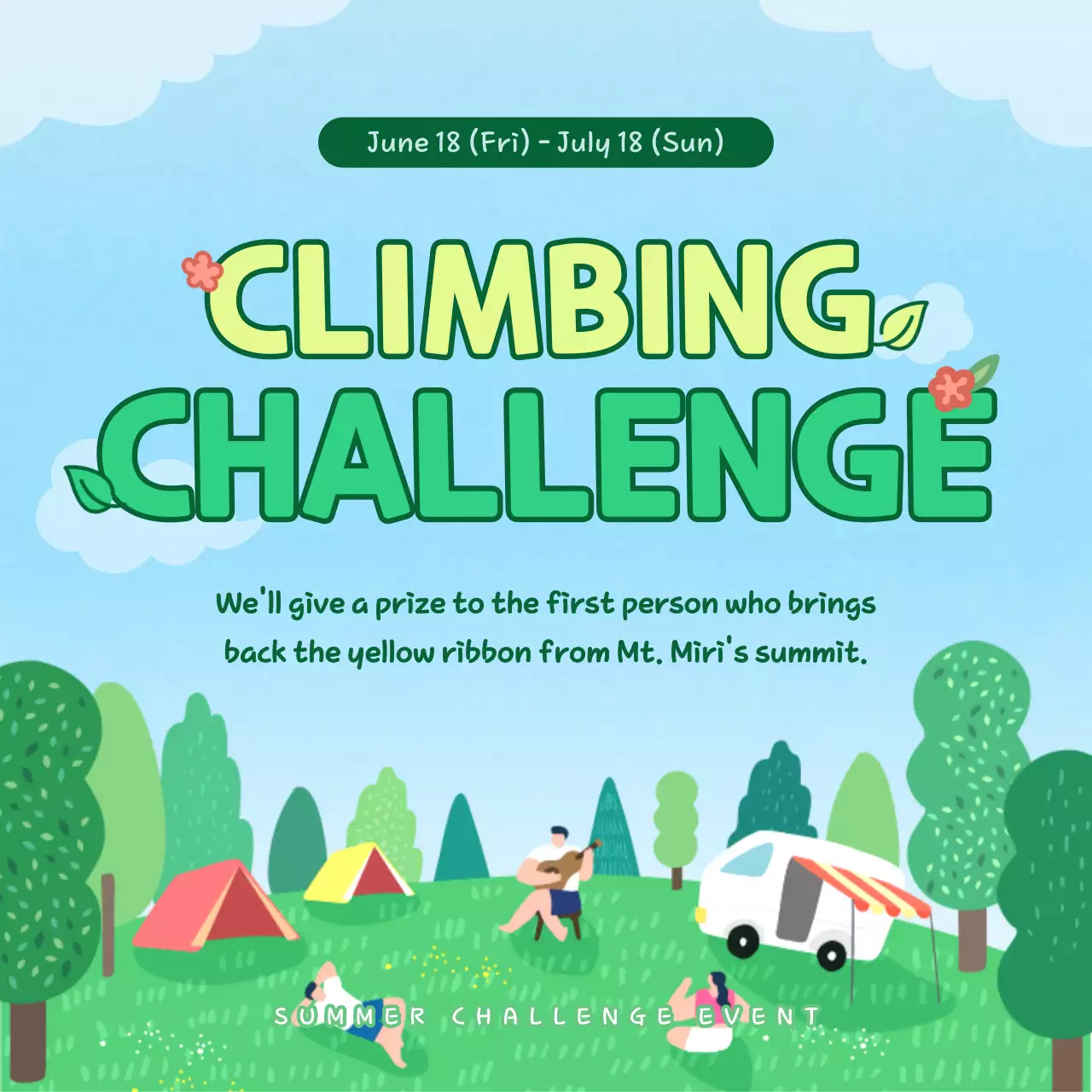 Green Rustic Climbing Event Social Media Post