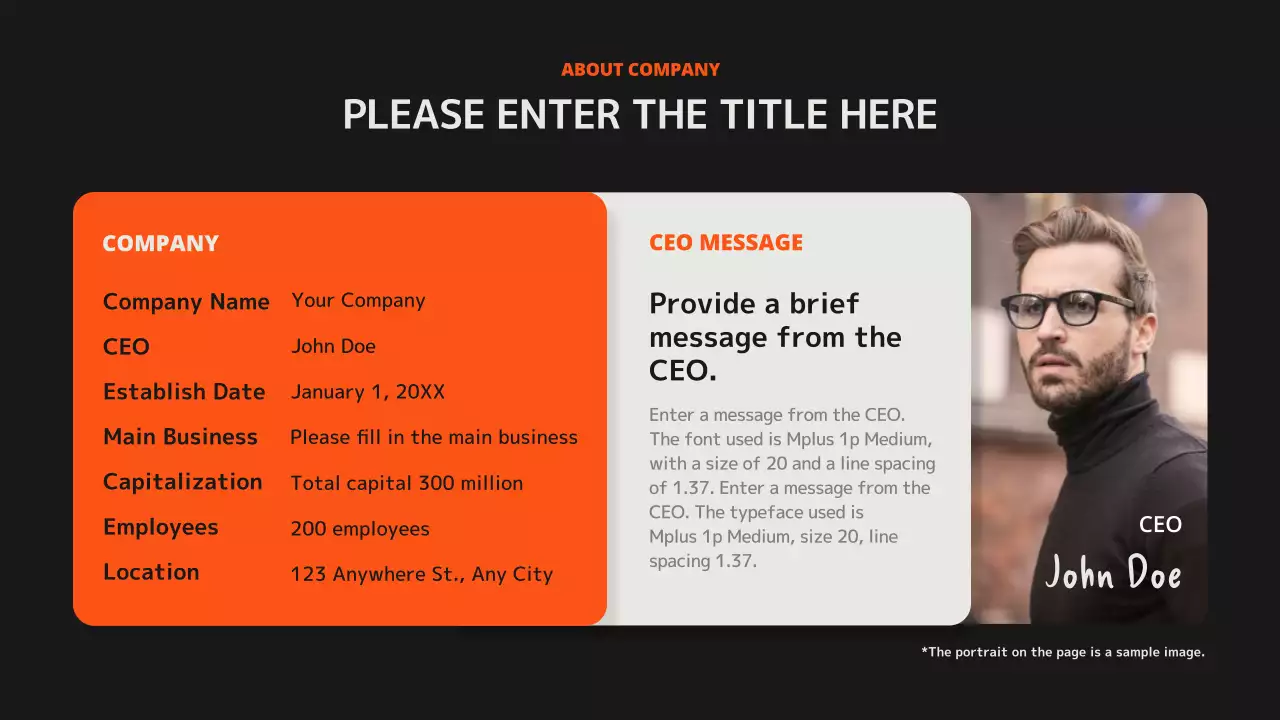 오렌지 모던 비즈니스 플랜 문서 프레젠테이션