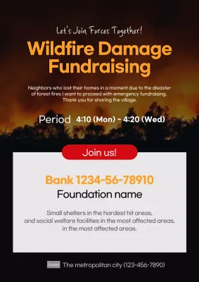 Orange Bold Fundraising Promotion Poster