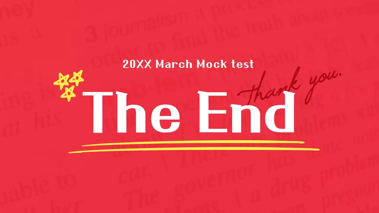 빨간색 포인트의 시험지 심플 모던한 문제풀이