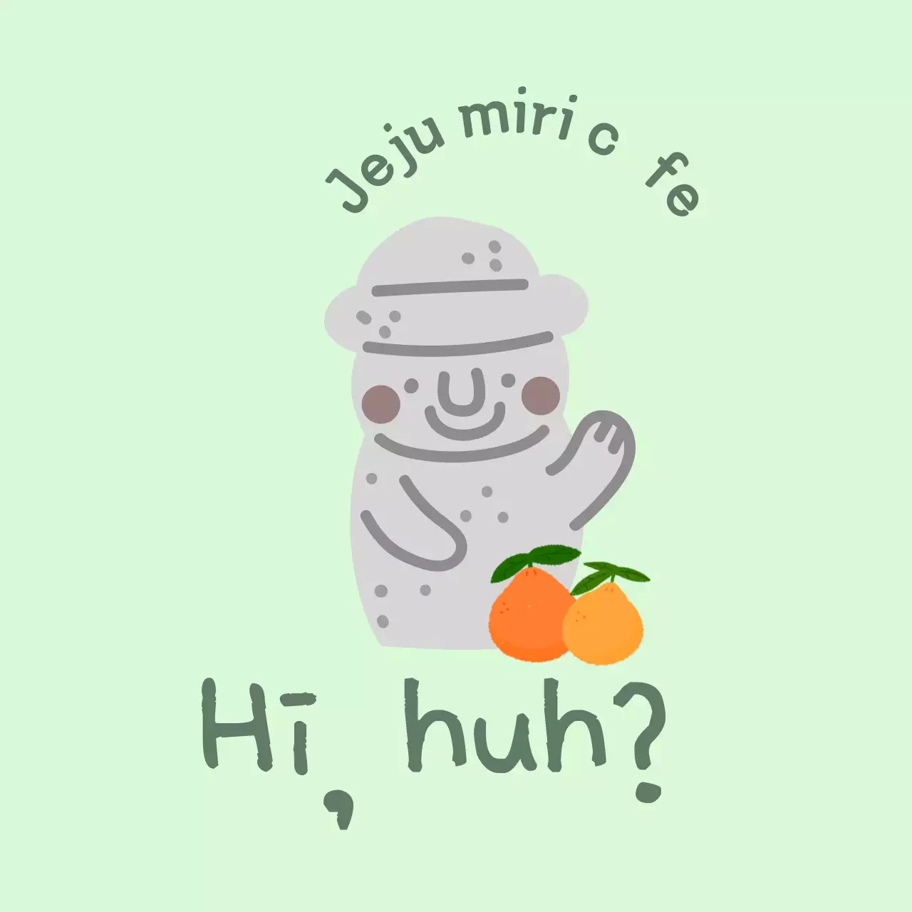 Jeju Cafe Balt, a cute mint-colored cafe with Jeju Island tangerines and dolharbangs