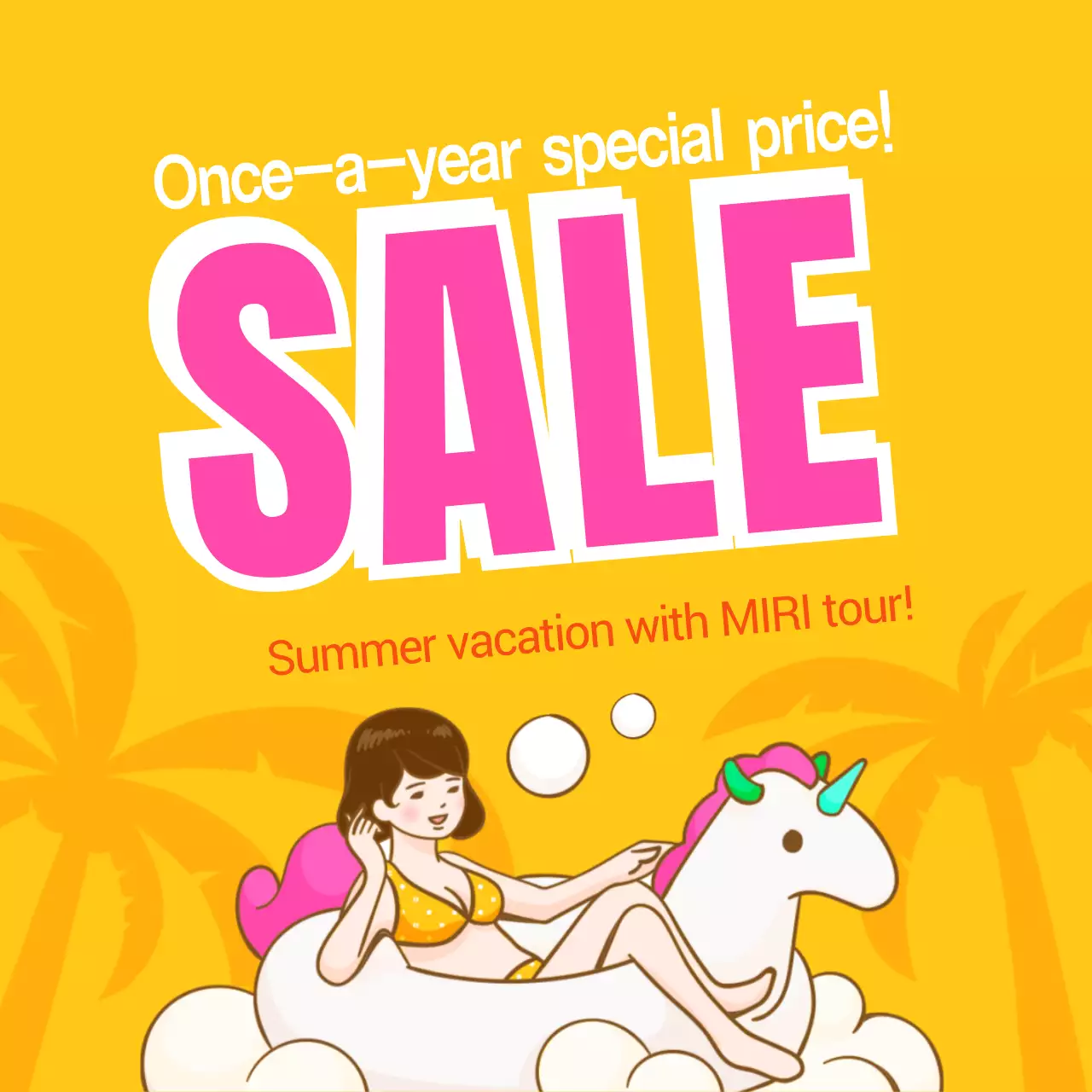 Yellow Trendy Summer Promotion Instagram Post