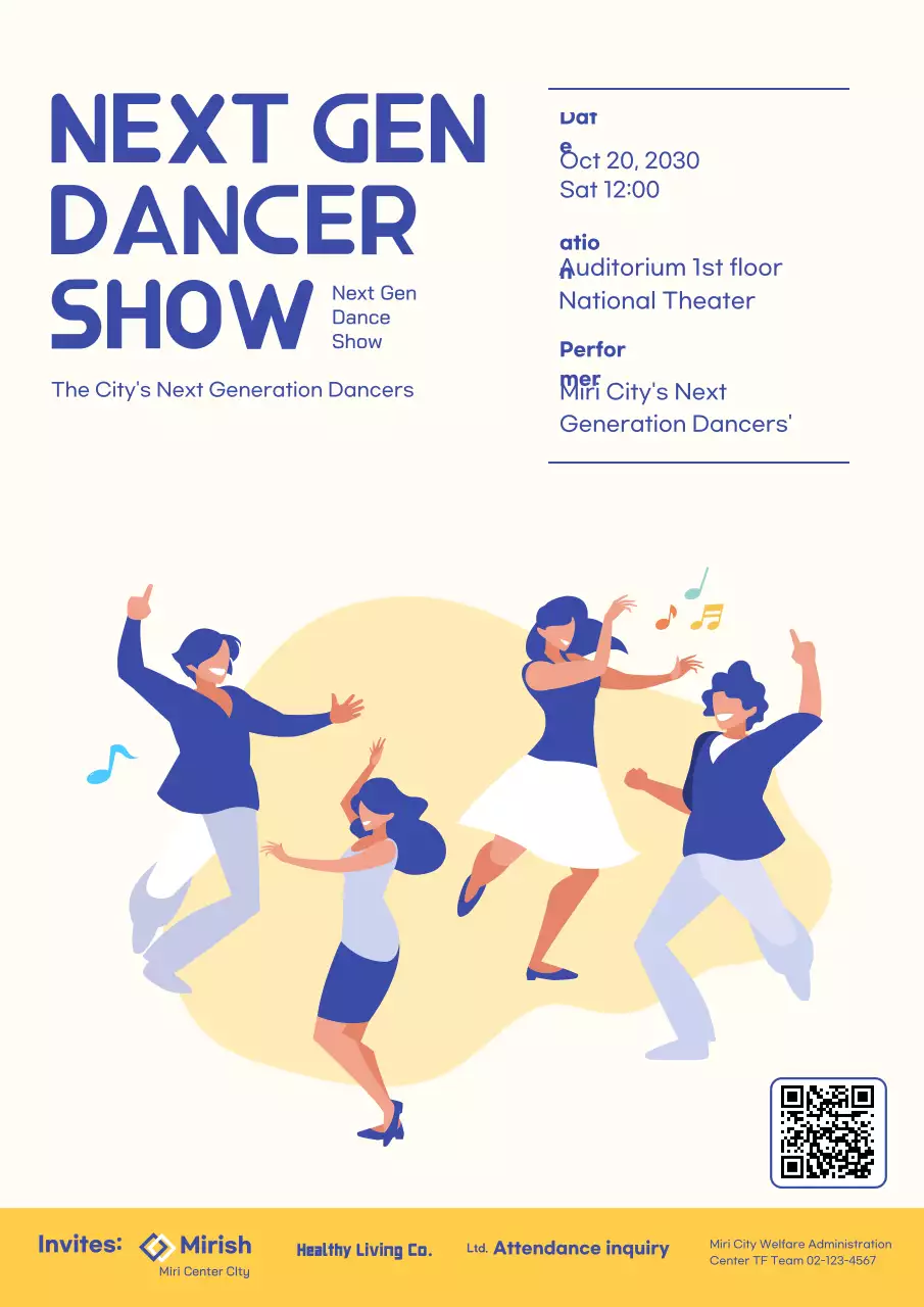 Blue Modern Dance Event Poster