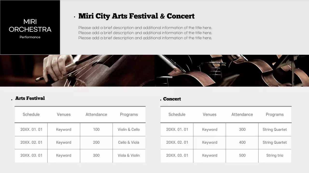 Black Elegant Orchestra Portfolio Presentation