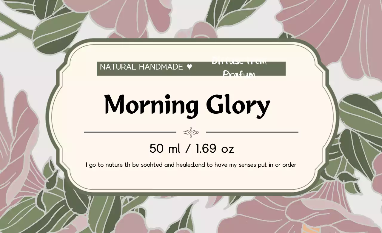 Green illustration vintage perfume label