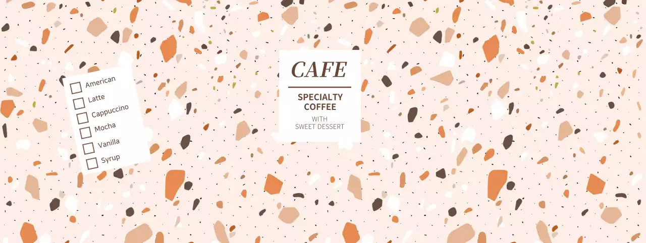 Colorful shapes pattern cafe drink menu display paper cups